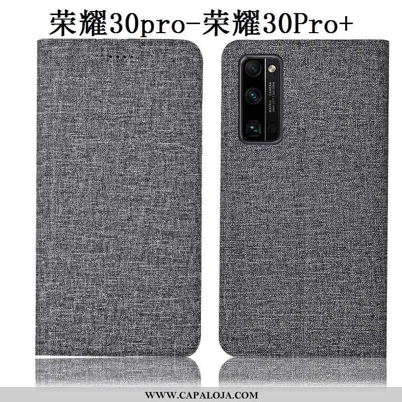 Capa Honor 30 Pro Linho Telemóvel Capas Cinza, Honor 30 Pro Couro Venda