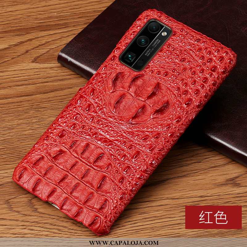 Capa Honor 30 Pro Personalizada Couro Layer Vaca Vermelho, Capas Honor 30 Pro Couro Legitimo Online