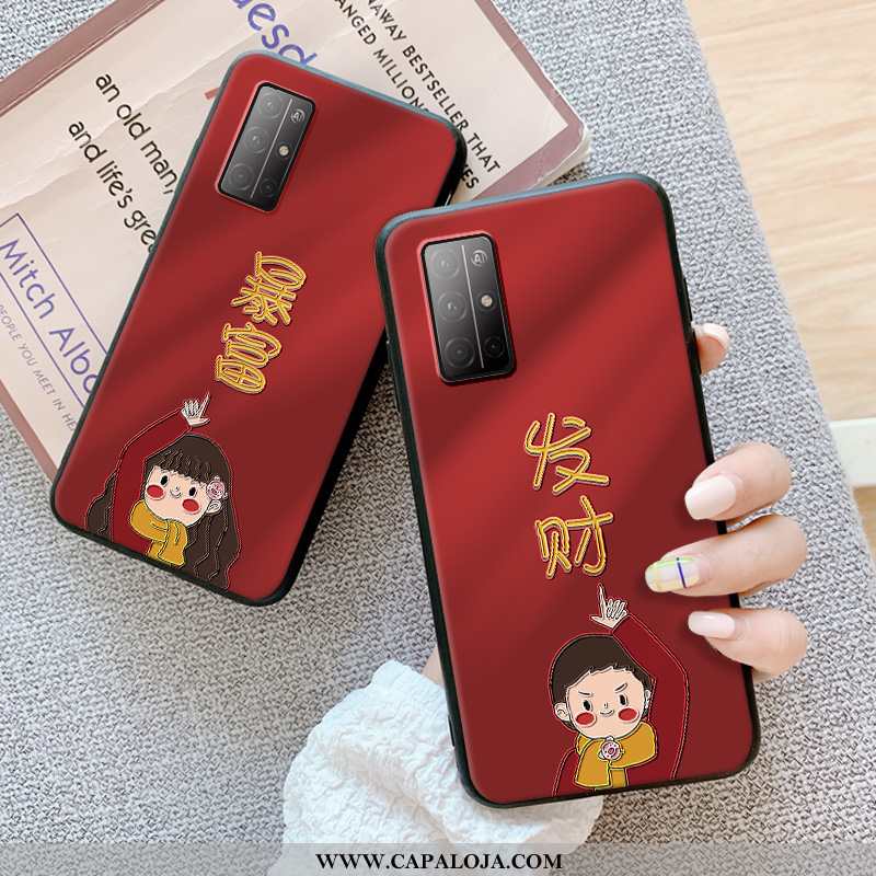 Capa Honor 30s Silicone Super Antiqueda Tendencia Vermelho, Capas Honor 30s Criativas Barato