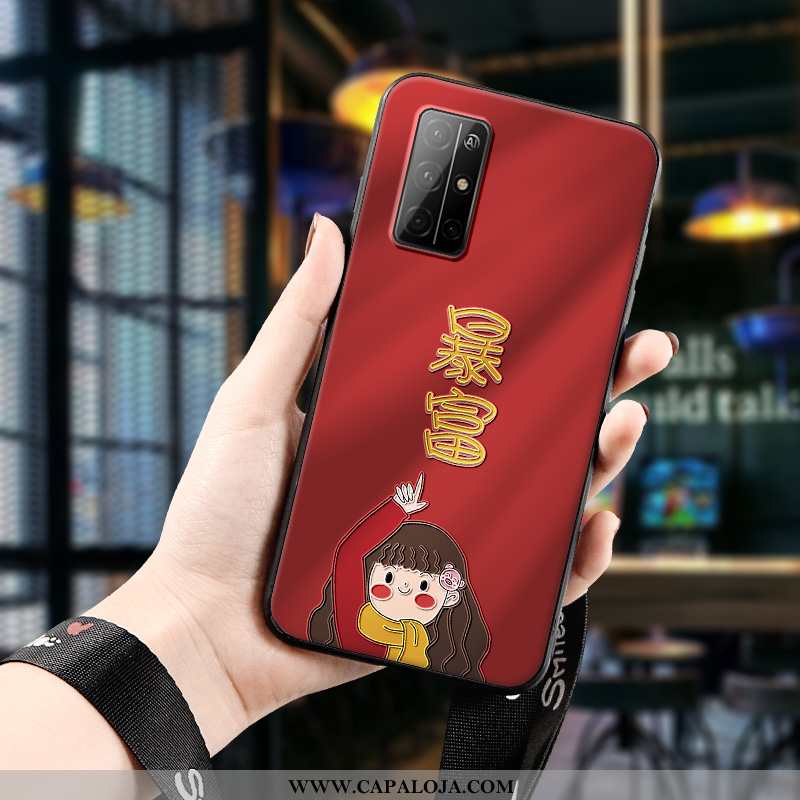 Capa Honor 30s Silicone Super Antiqueda Tendencia Vermelho, Capas Honor 30s Criativas Barato