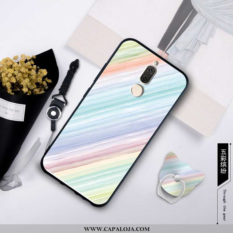 Capa Huawei Mate 10 Lite Cordao Feminino Antiqueda Cravejado Azul, Capas Huawei Mate 10 Lite Soft Co