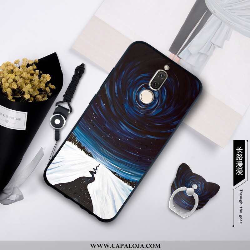 Capa Huawei Mate 10 Lite Cordao Feminino Antiqueda Cravejado Azul, Capas Huawei Mate 10 Lite Soft Co