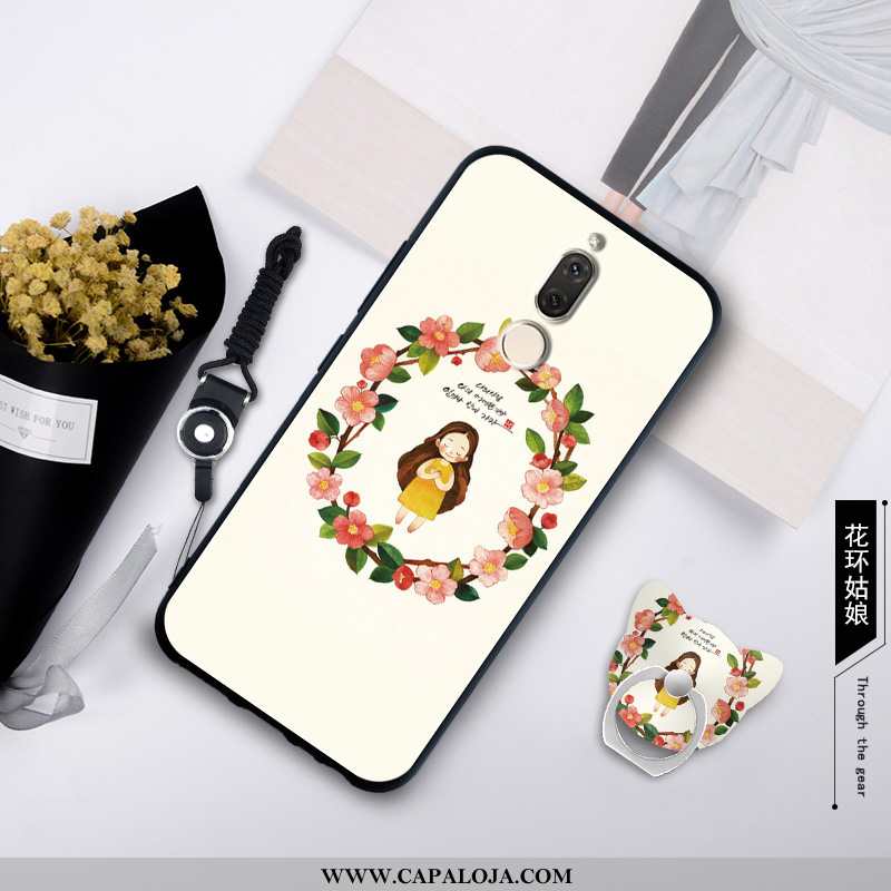 Capa Huawei Mate 10 Lite Cordao Feminino Antiqueda Cravejado Azul, Capas Huawei Mate 10 Lite Soft Co