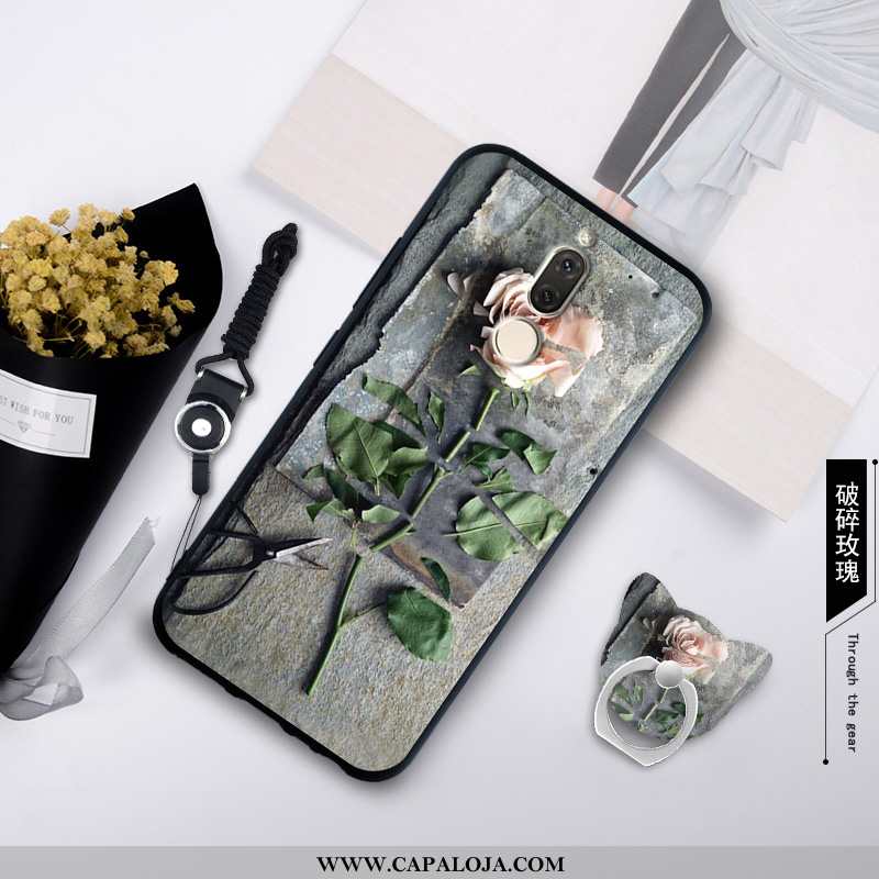 Capa Huawei Mate 10 Lite Cordao Feminino Antiqueda Cravejado Azul, Capas Huawei Mate 10 Lite Soft Co