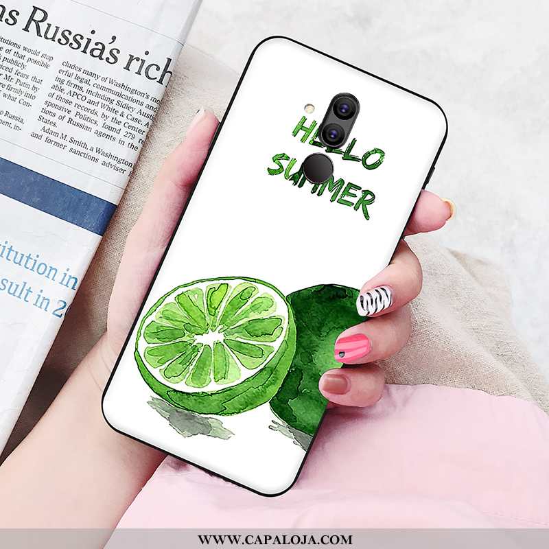 Capa Huawei Mate 20 Lite Protetoras Casal Pintado Verde, Capas Huawei Mate 20 Lite Silicone Barato