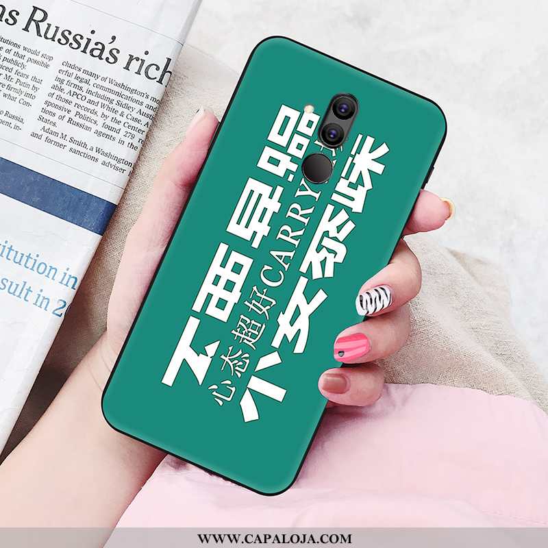 Capa Huawei Mate 20 Lite Protetoras Casal Pintado Verde, Capas Huawei Mate 20 Lite Silicone Barato