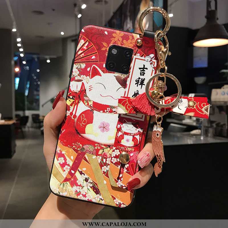 Capa Huawei Mate 20 Pro Silicone Gato Antiqueda Telemóvel Vermelho, Capas Huawei Mate 20 Pro Persona