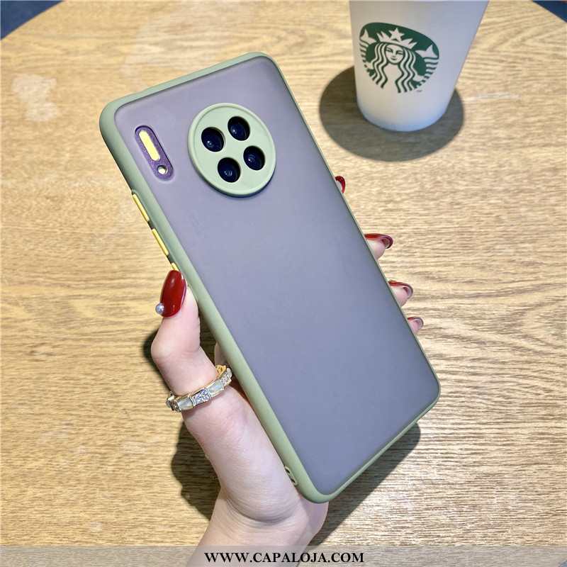 Capa Huawei Mate 30 Criativas Malha Telemóvel Cor De Contraste Verde, Capas Huawei Mate 30 Silicone 