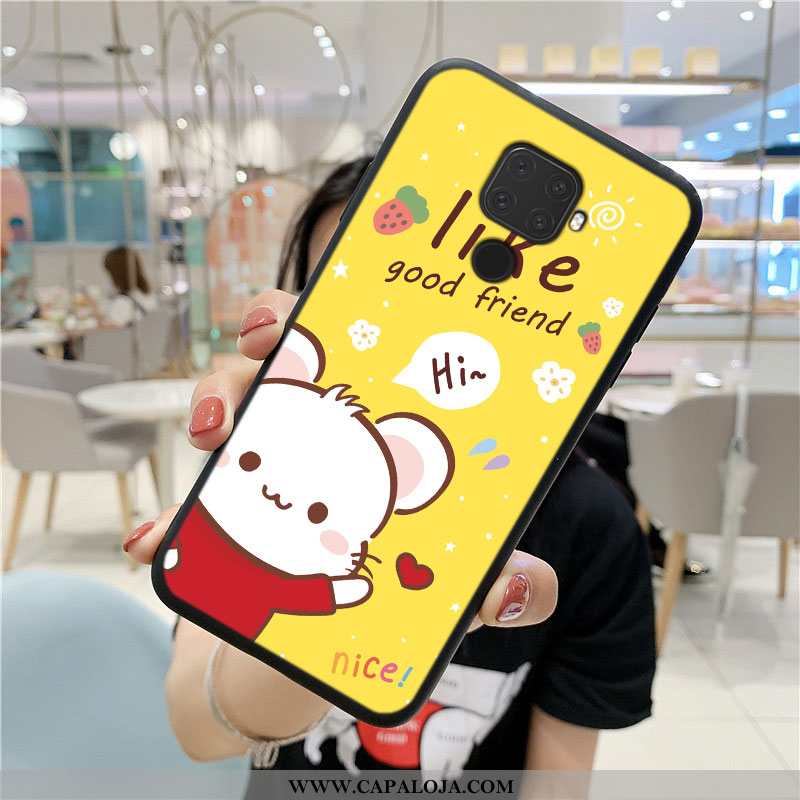 Capa Huawei Mate 30 Lite Soft Malha Telemóvel Cases Amarelo, Capas Huawei Mate 30 Lite Protetoras Co