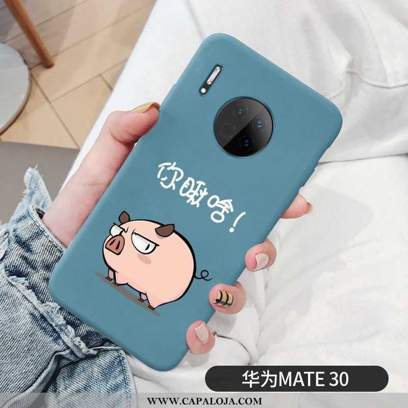 Capa Huawei Mate 30 Personalizado Vermelha Feminino Slim Azul, Capas Huawei Mate 30 Desenho Animado 