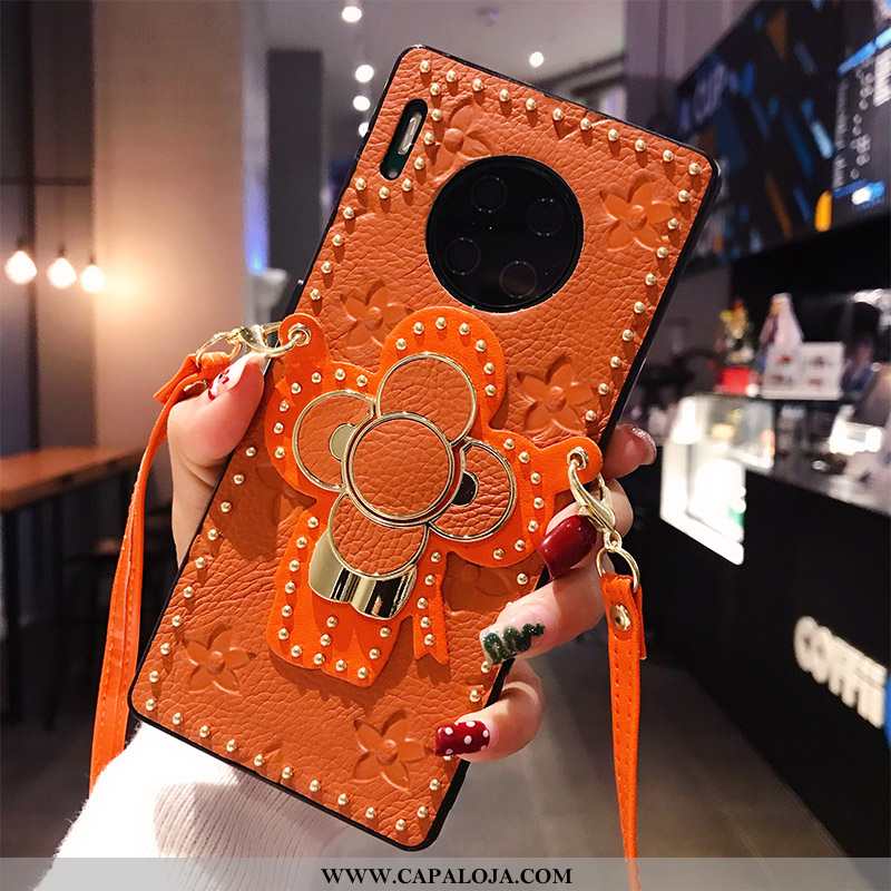 Capa Huawei Mate 30 Pro Cordao Tendencia Couro Legitimo Suporte Vermelho, Capas Huawei Mate 30 Pro C