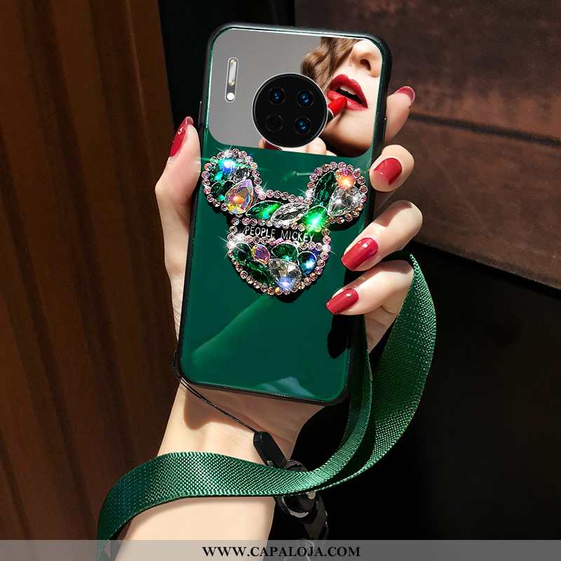 Capa Huawei Mate 30 Pro Desenho Animado Vidro Criativas Cordao Verde, Capas Huawei Mate 30 Pro Fofas