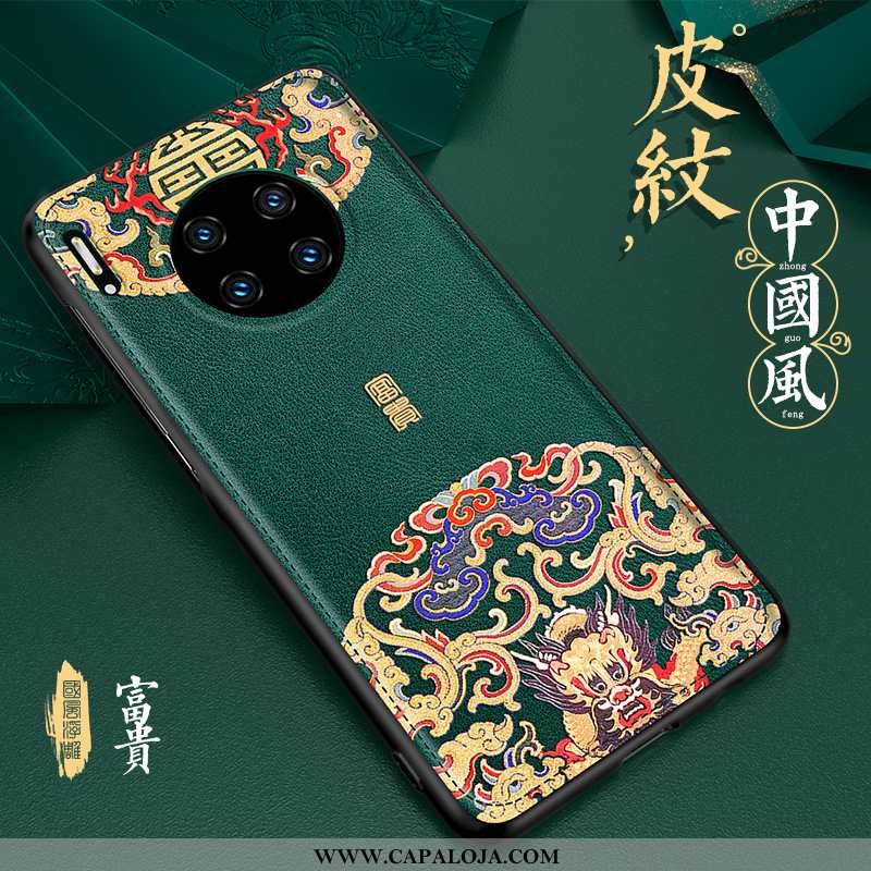 Capa Huawei Mate 30 Pro Personalizado Couro Retro Vermelha Verde, Capas Huawei Mate 30 Pro Criativas