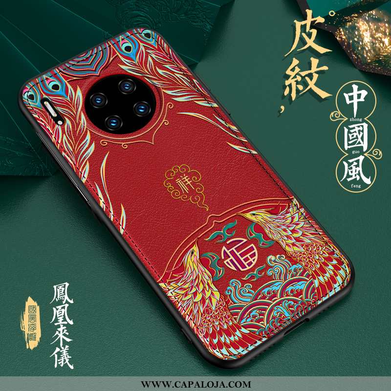 Capa Huawei Mate 30 Pro Personalizado Couro Retro Vermelha Verde, Capas Huawei Mate 30 Pro Criativas