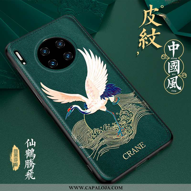 Capa Huawei Mate 30 Pro Personalizado Couro Retro Vermelha Verde, Capas Huawei Mate 30 Pro Criativas