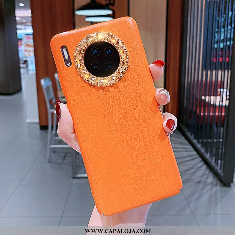 Capa Huawei Mate 30 Pro Protetoras Luxo Laranja Couro Roxo, Capas Huawei Mate 30 Pro Strass Baratos