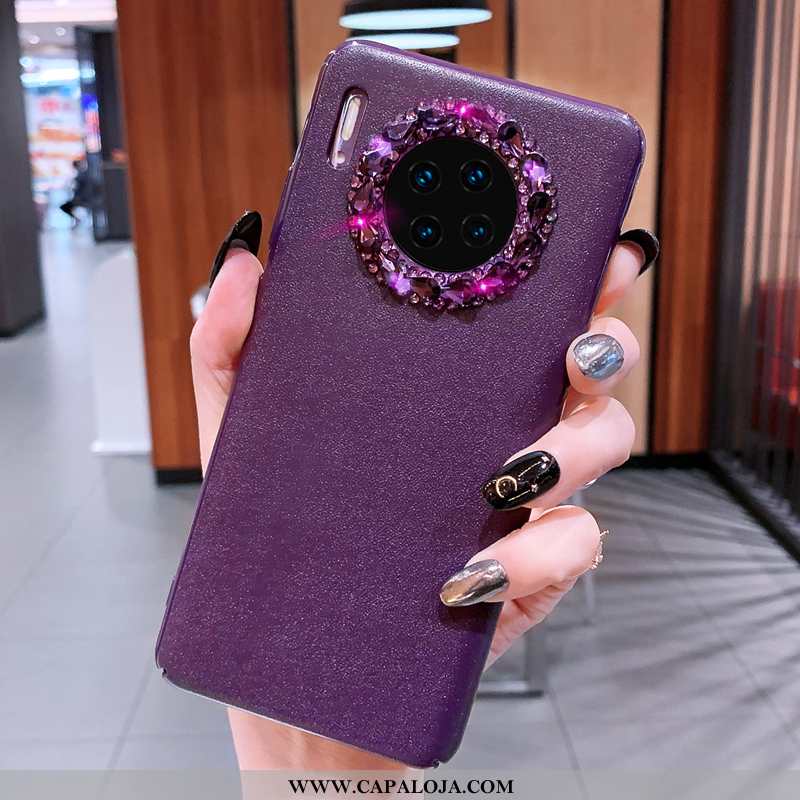 Capa Huawei Mate 30 Pro Protetoras Luxo Laranja Couro Roxo, Capas Huawei Mate 30 Pro Strass Baratos