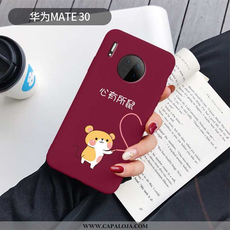 Capa Huawei Mate 30 Protetoras Capas Telemóvel Pequena Vermelho, Huawei Mate 30 Silicone Venda