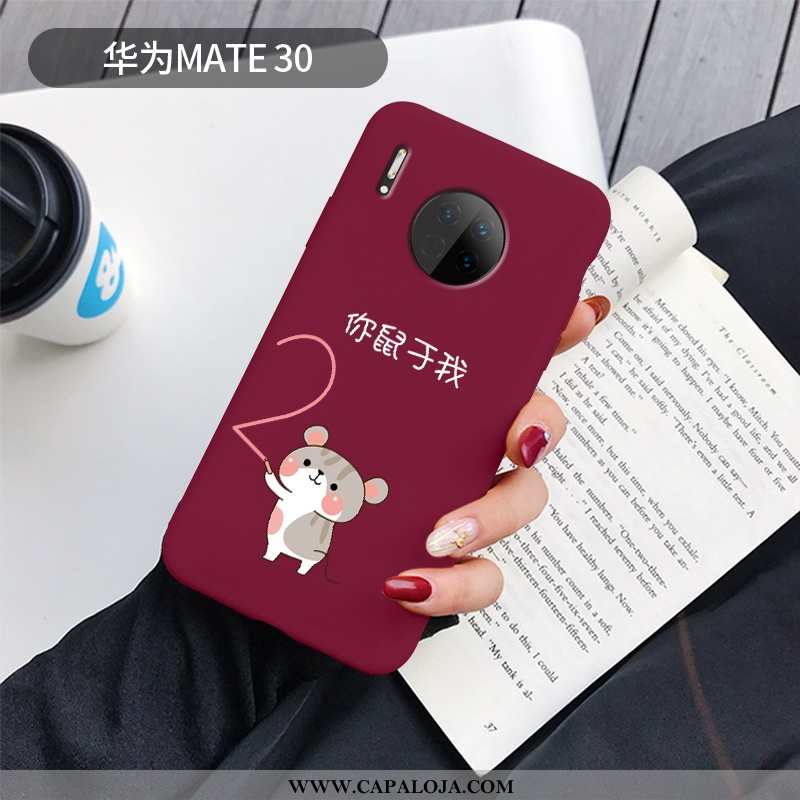 Capa Huawei Mate 30 Protetoras Capas Telemóvel Pequena Vermelho, Huawei Mate 30 Silicone Venda