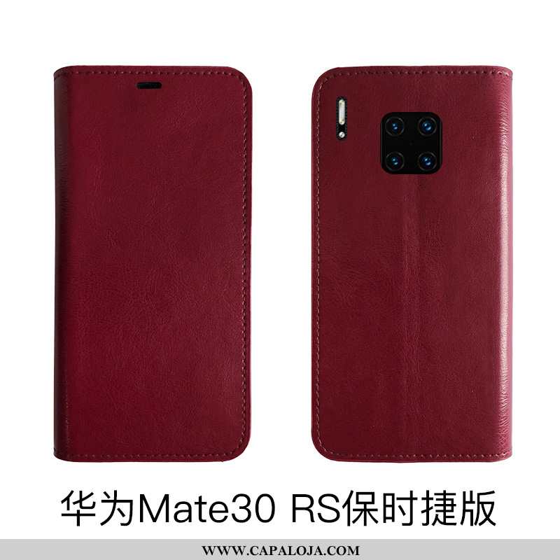 Capa Huawei Mate 30 Rs Couro Vermelha Capas Vaca Vermelho, Huawei Mate 30 Rs Protetoras Venda