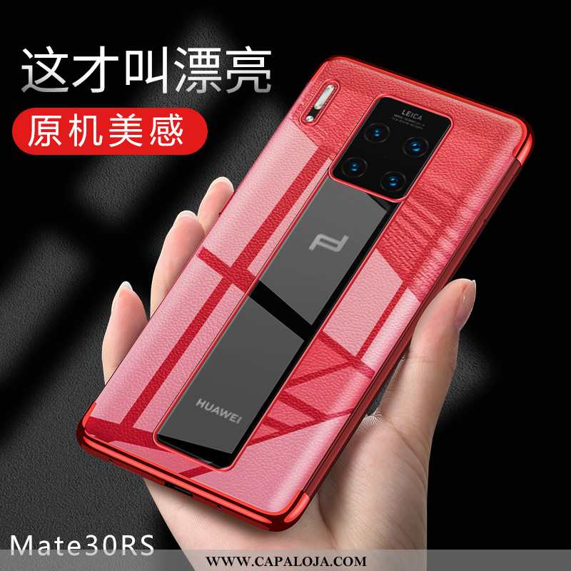 Capa Huawei Mate 30 Rs Slim Protetoras Transparente Cases Vermelho, Capas Huawei Mate 30 Rs Soft Com