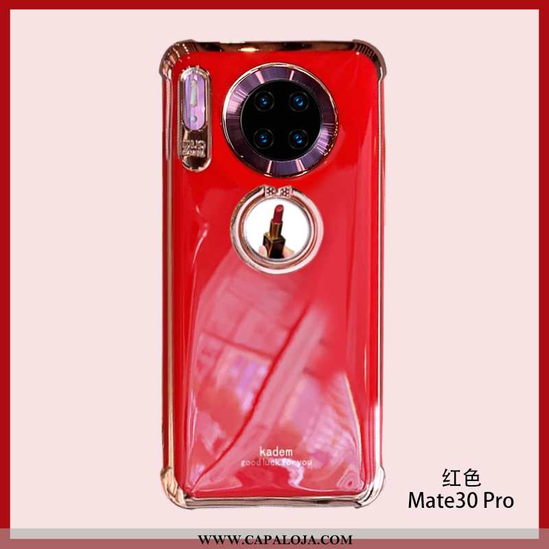 Capa Huawei Mate 30 Silicone Telemóvel Suporte Antiqueda Vermelho, Capas Huawei Mate 30 Personalizad