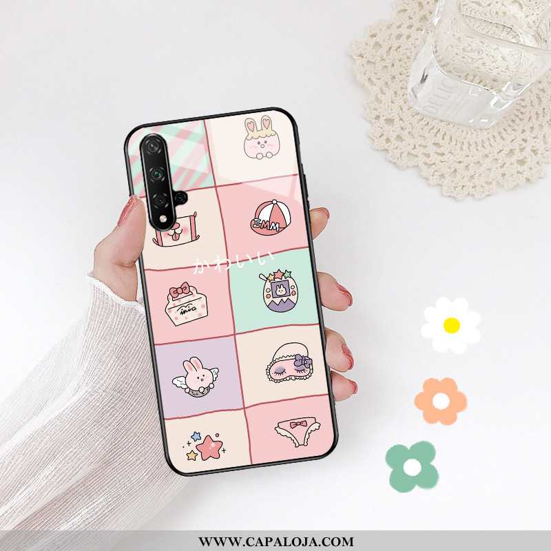 Capa Huawei Nova 5t Protetoras Verde Criativas Desenho Animado Rosa, Capas Huawei Nova 5t Vidro Comp