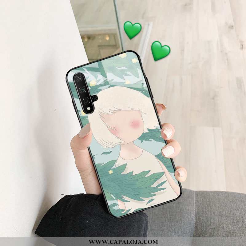 Capa Huawei Nova 5t Protetoras Verde Criativas Desenho Animado Rosa, Capas Huawei Nova 5t Vidro Comp