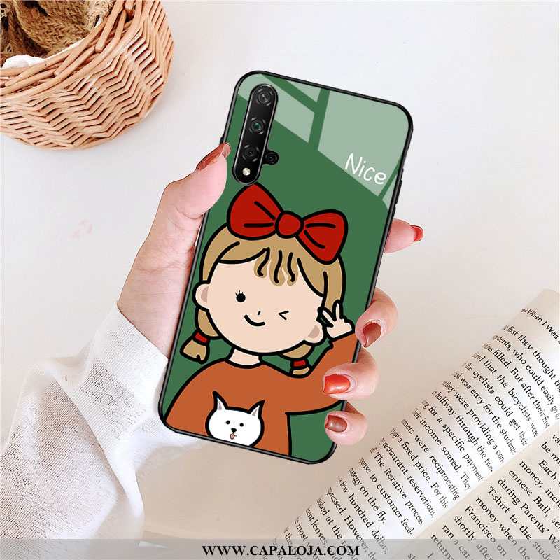 Capa Huawei Nova 5t Protetoras Verde Criativas Desenho Animado Rosa, Capas Huawei Nova 5t Vidro Comp