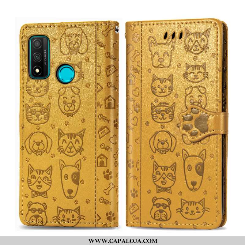 Capa Huawei P Smart 2020 Carteira Cases Cover Fivela Amarelo, Capas Huawei P Smart 2020 Protetoras P