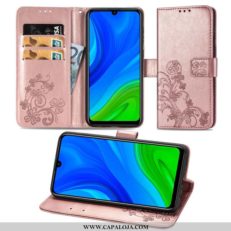 Capa Huawei P Smart 2020 Couro Cases Capas Palha Rosa, Huawei P Smart 2020 Protetoras Baratas