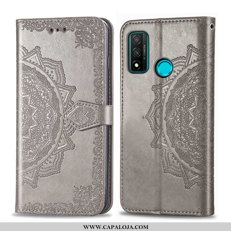 Capa Huawei P Smart 2020 Couro Telemóvel Capas Cases Cinza, Huawei P Smart 2020 Antiqueda Barato