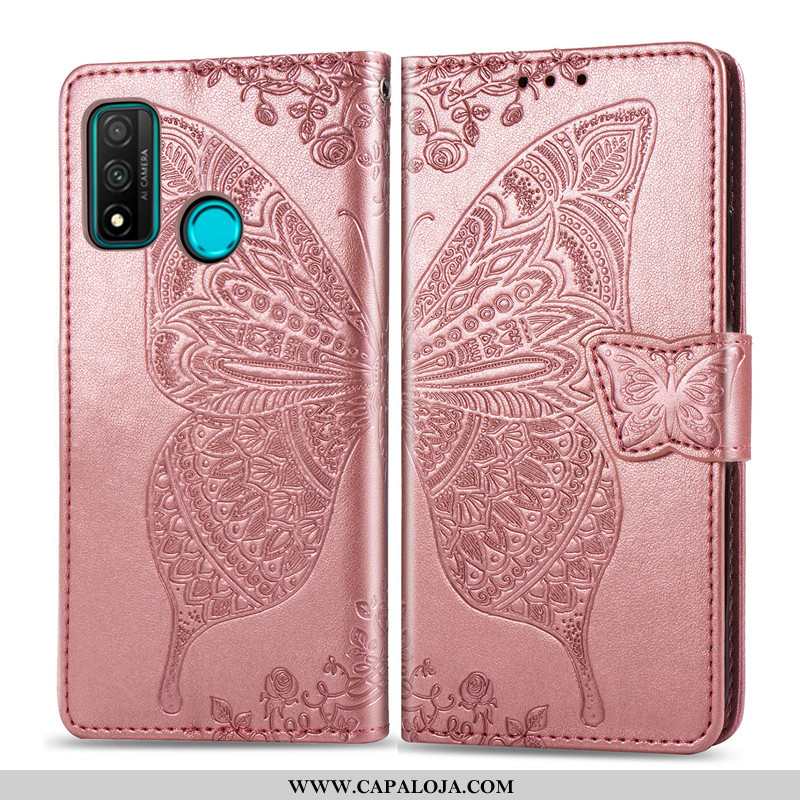 Capa Huawei P Smart 2020 Couro Vermelha Telemóvel Capas Rosa, Huawei P Smart 2020 Protetoras Promoçã