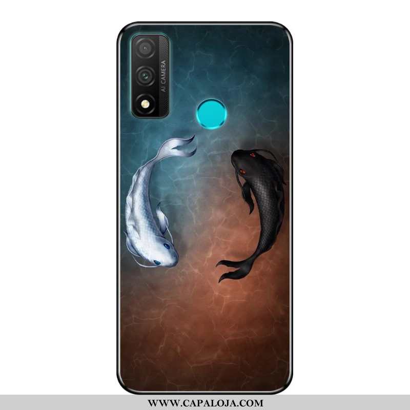 Capa Huawei P Smart 2020 Desenho Animado Preto Azul Antiqueda, Capas Huawei P Smart 2020 Soft Venda