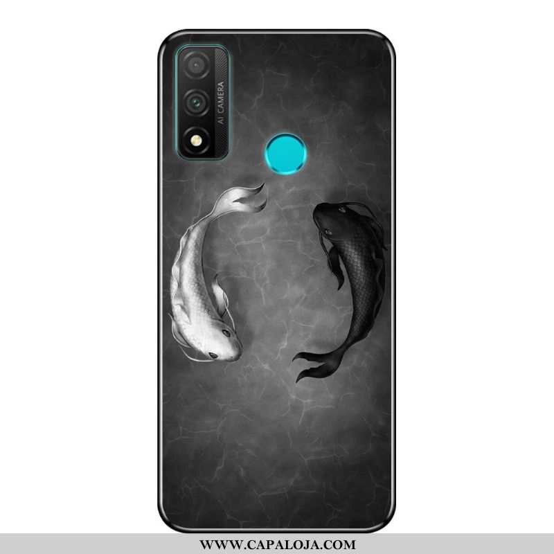 Capa Huawei P Smart 2020 Desenho Animado Preto Azul Antiqueda, Capas Huawei P Smart 2020 Soft Venda