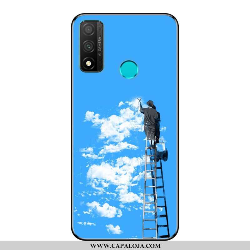 Capa Huawei P Smart 2020 Desenho Animado Preto Azul Antiqueda, Capas Huawei P Smart 2020 Soft Venda