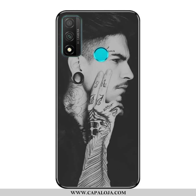 Capa Huawei P Smart 2020 Desenho Animado Preto Azul Antiqueda, Capas Huawei P Smart 2020 Soft Venda