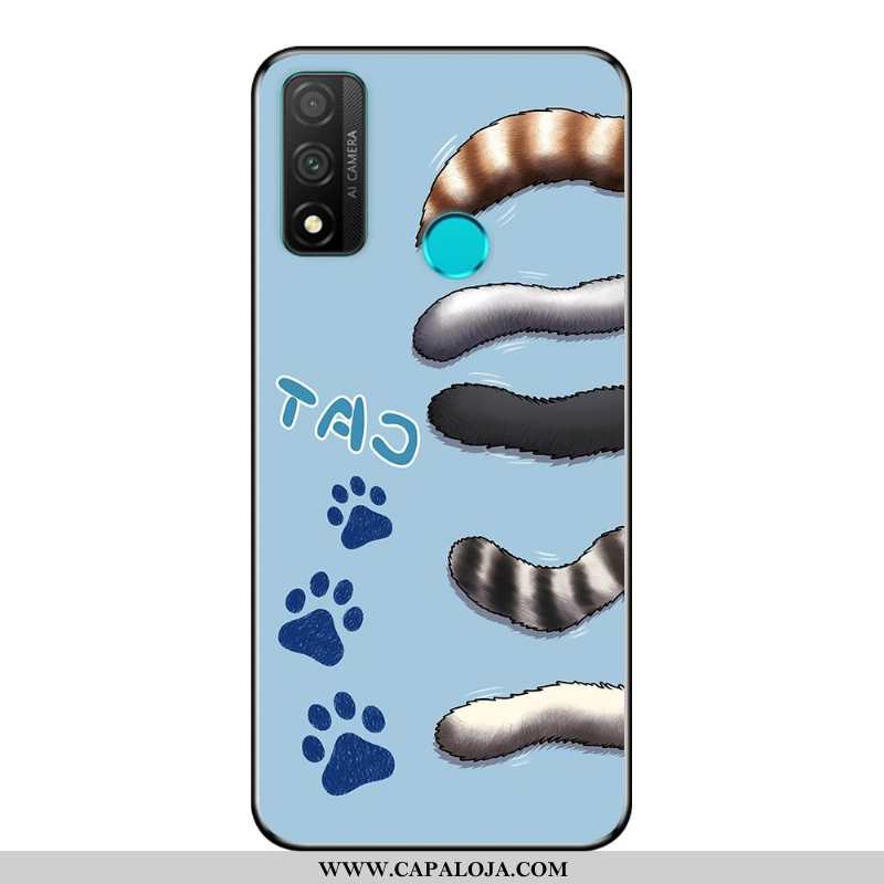 Capa Huawei P Smart 2020 Desenho Animado Telemóvel Cases Fosco Azul, Capas Huawei P Smart 2020 Soft 