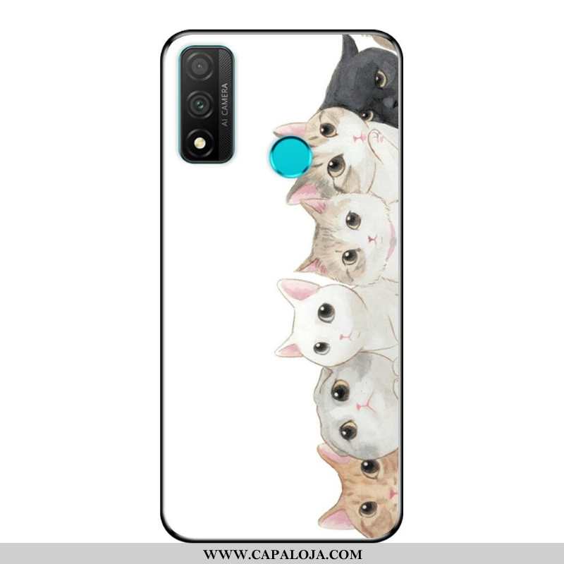 Capa Huawei P Smart 2020 Desenho Animado Telemóvel Cases Fosco Azul, Capas Huawei P Smart 2020 Soft 