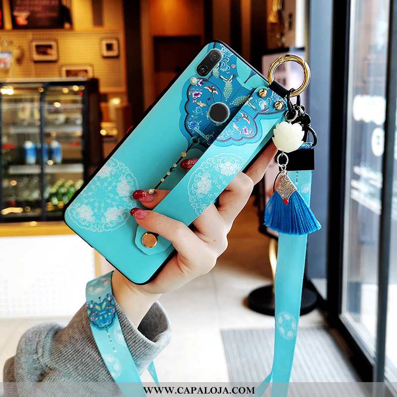 Capa Huawei P Smart 2020 Soft Antiqueda Cordao Nova Azul, Capas Huawei P Smart 2020 Silicone Promoçã