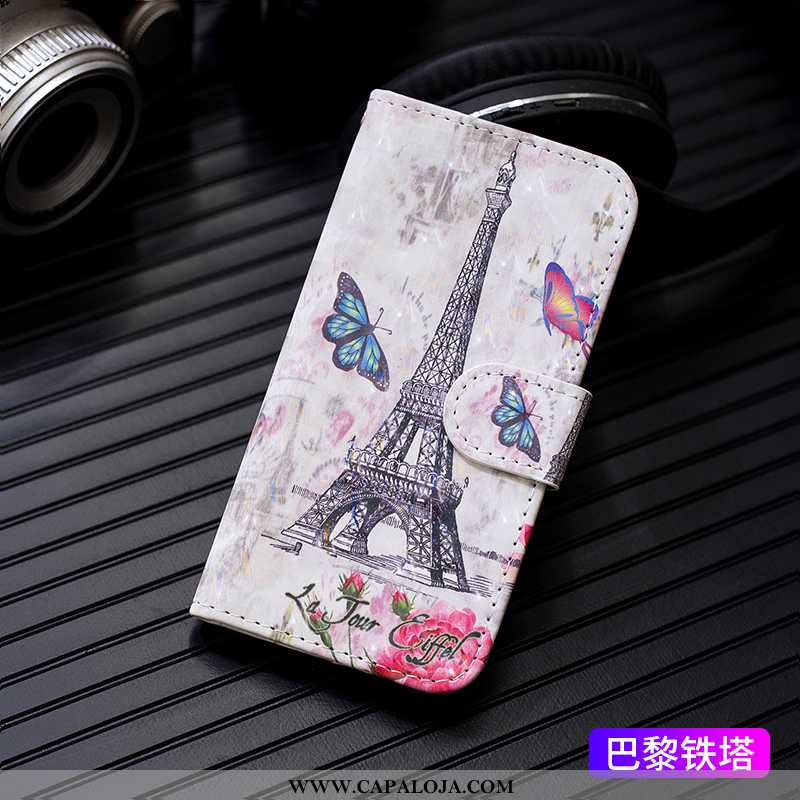 Capa Huawei P Smart Carteira Cover Branco Pintado, Capas Huawei P Smart Couro Venda