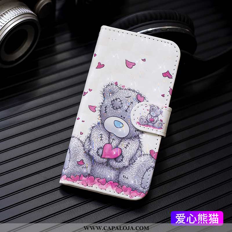 Capa Huawei P Smart Carteira Cover Branco Pintado, Capas Huawei P Smart Couro Venda