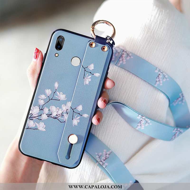 Capa Huawei P Smart+ Cordao Malha De Grau Slim Azul, Capas Huawei P Smart+ Personalizada Baratos