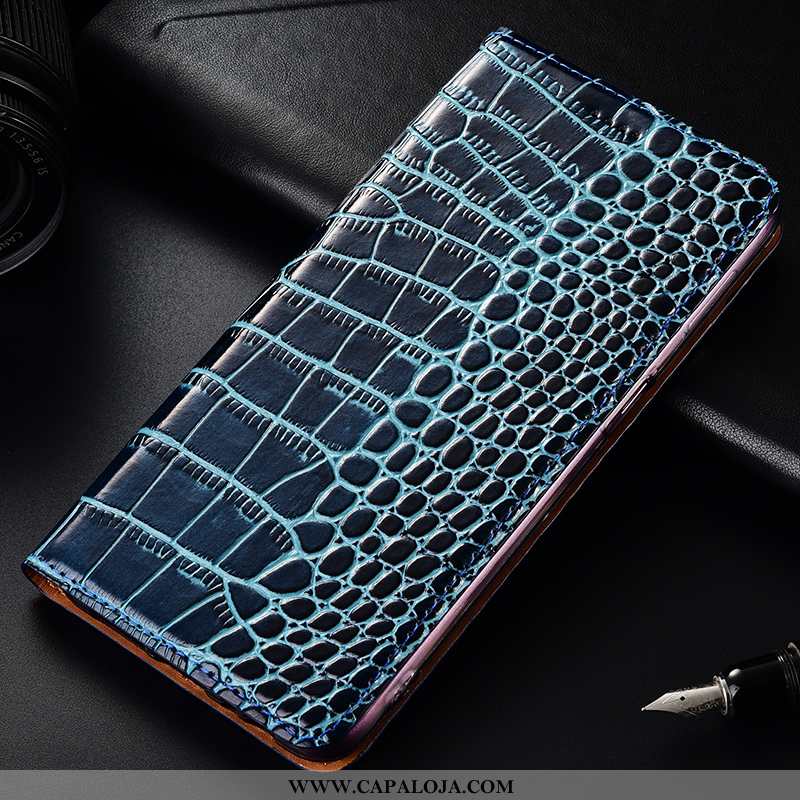 Capa Huawei P Smart Couro Genuíno Completa Protetoras Tigrada Azul, Capas Huawei P Smart Couro Barat