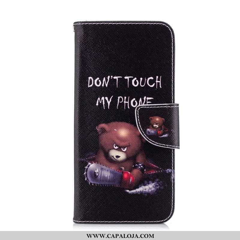 Capa Huawei P Smart Desenho Animado Protetoras Telemóvel Cover Preto, Capas Huawei P Smart Couro Bar