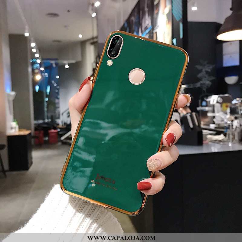 Capa Huawei P Smart+ Estilosas Aço Cases Protetoras Azul Turquesa, Capas Huawei P Smart+ Tendencia P