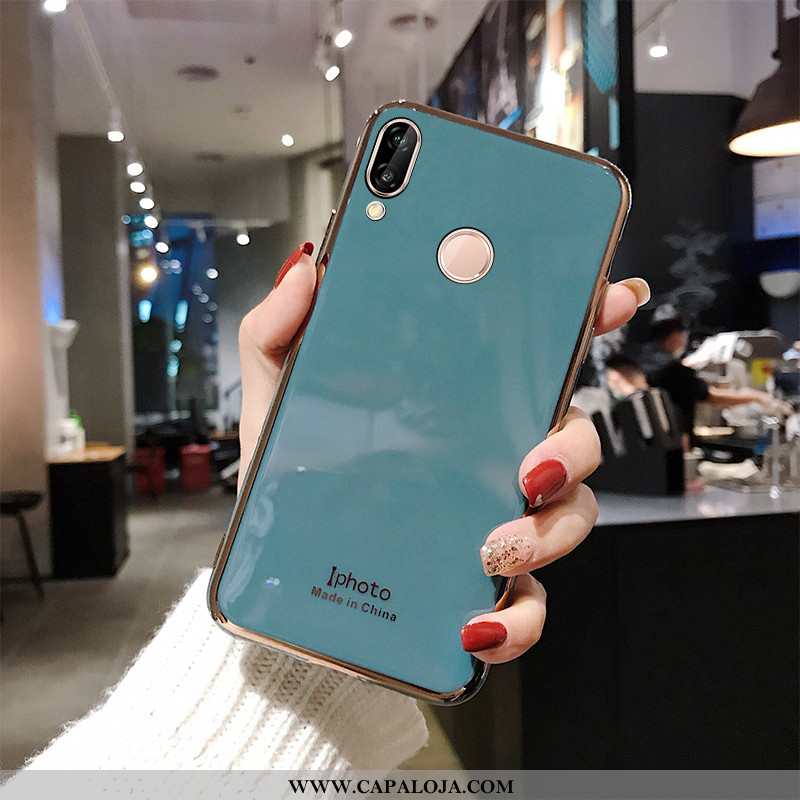 Capa Huawei P Smart+ Estilosas Aço Cases Protetoras Azul Turquesa, Capas Huawei P Smart+ Tendencia P