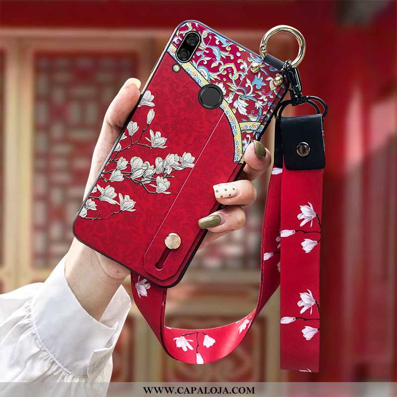 Capa Huawei P Smart+ Silicone Rosa Midi Soft, Capas Huawei P Smart+ Cordao Baratos