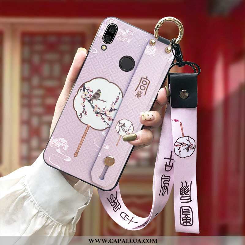 Capa Huawei P Smart+ Silicone Rosa Midi Soft, Capas Huawei P Smart+ Cordao Baratos