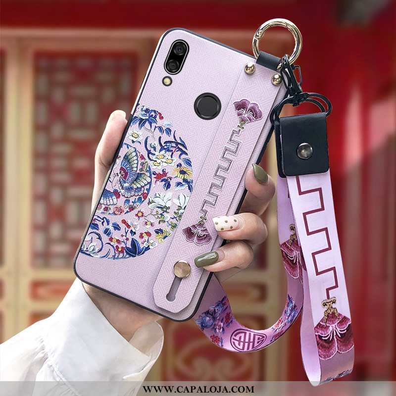 Capa Huawei P Smart+ Silicone Rosa Midi Soft, Capas Huawei P Smart+ Cordao Baratos